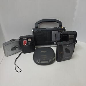 Lot Of 6 Portable Radios Tape CD Players 3 Sony Panasonic Emerson For Parts Only